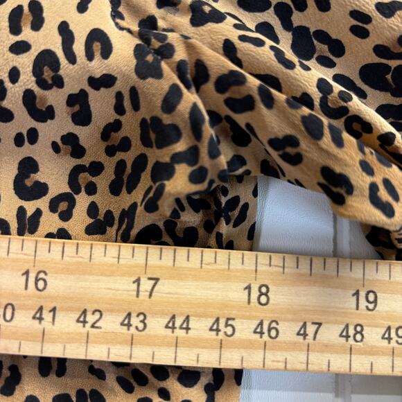 Vintage Cohort X Womens Old Money Mob Wife Silk Leopard Print Top Size S Classic - Picture 4 of 10